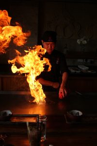 fired wagyu steak teppanyaki